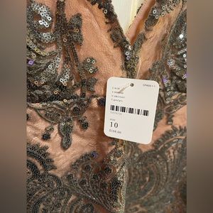 Free People Night Shimmers Mini Grey Dress